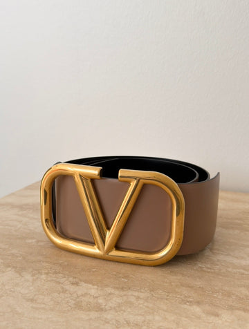 Valentino Garavani Vlogo Reversible Belt Brown/black 100 cm