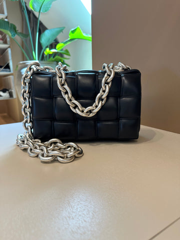 Bottega Veneta Padded Chain Cassette Bag Black SHW