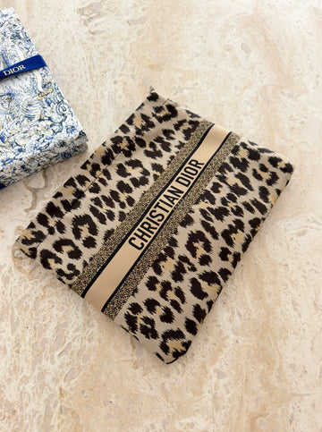 Dior Travel Zipped Pouch Mizza Leopard Clutch
