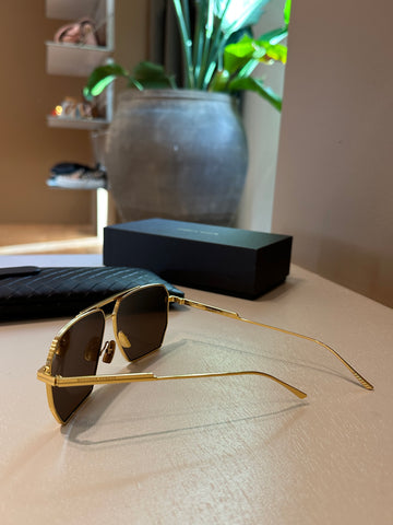 Bottega Veneta Aviator Sunglasses Gold