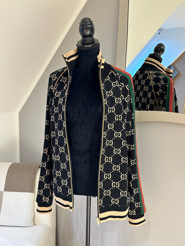 Gucci GG jersey cotton jacket Black/Camel M