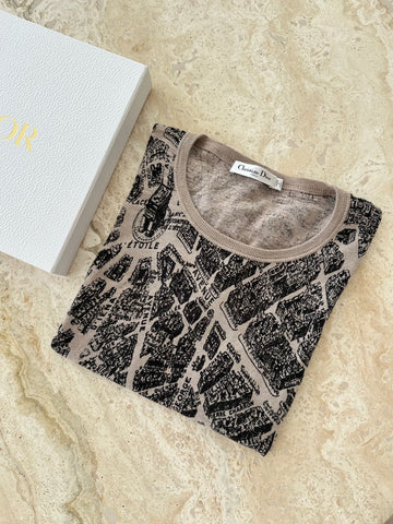 Dior Plan de Paris T-shirt beige/black 40