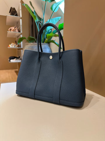 Hermes Garden Party 30 Bag Bleu De Prusse