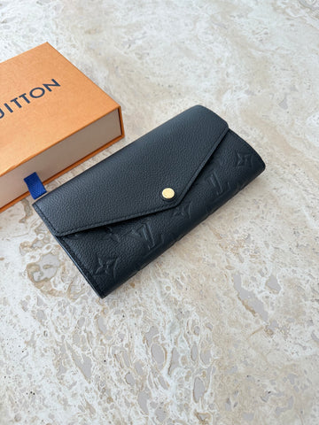 Louis Vuitton Sarah Wallet Black Empreinte Leather