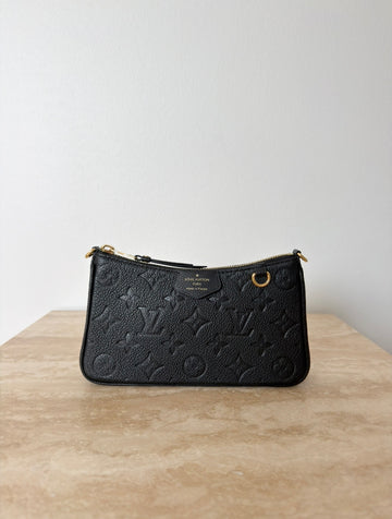 Louis Vuitton Easy Pouch On Strap Black Empreinte Leather