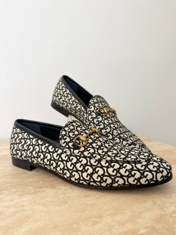 Gucci Jordaan GG Jacquard Loafers Black/white 39