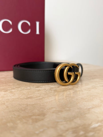 Gucci GG Marmont Thin Belt Black 95
