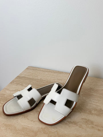Hermés Oran Sandal White 39,5