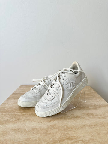 Chanel Interlocking CC Logo Trainers White 35,5