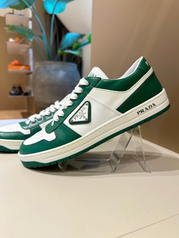 Prada Downtown Leather Sneakers Green/White 38,5