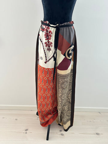 Gucci Heritage Patchwork Print Pants Dark Brown 40