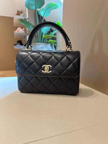 Chanel CC Small Trendy Flap Bag Black GHW