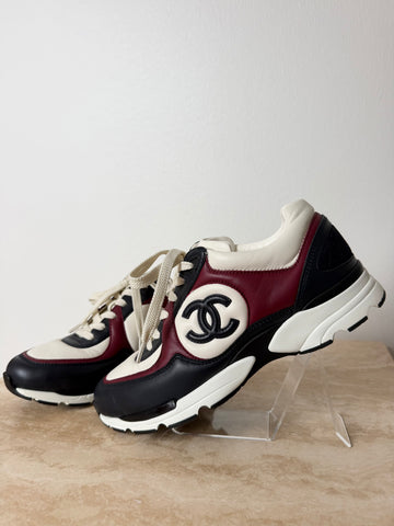 Chanel CC Logo Leather Trainers Multicolor 39