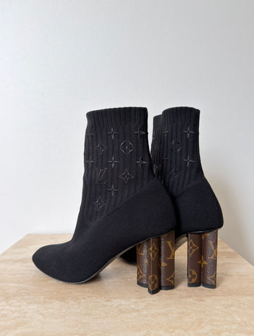 Louis Vuitton Silhouette Ankle Boots Black/Monogram 38,5