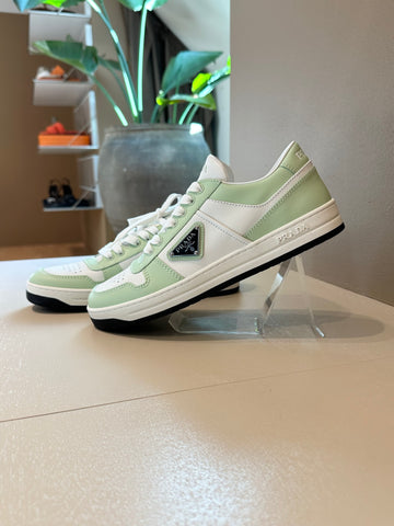 Prada Downtown Leather Sneakers Mint/White 38,5