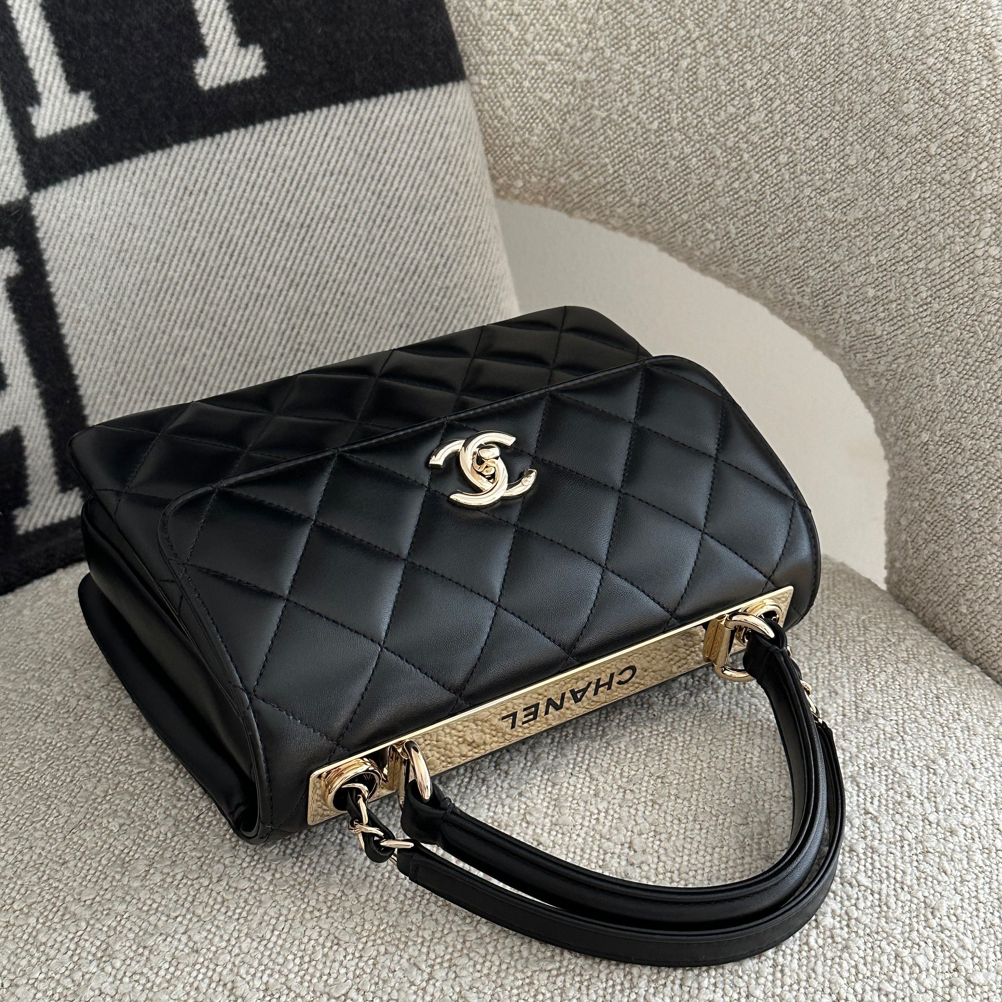 Chanel CC Small Trendy Flap Bag Black GHW