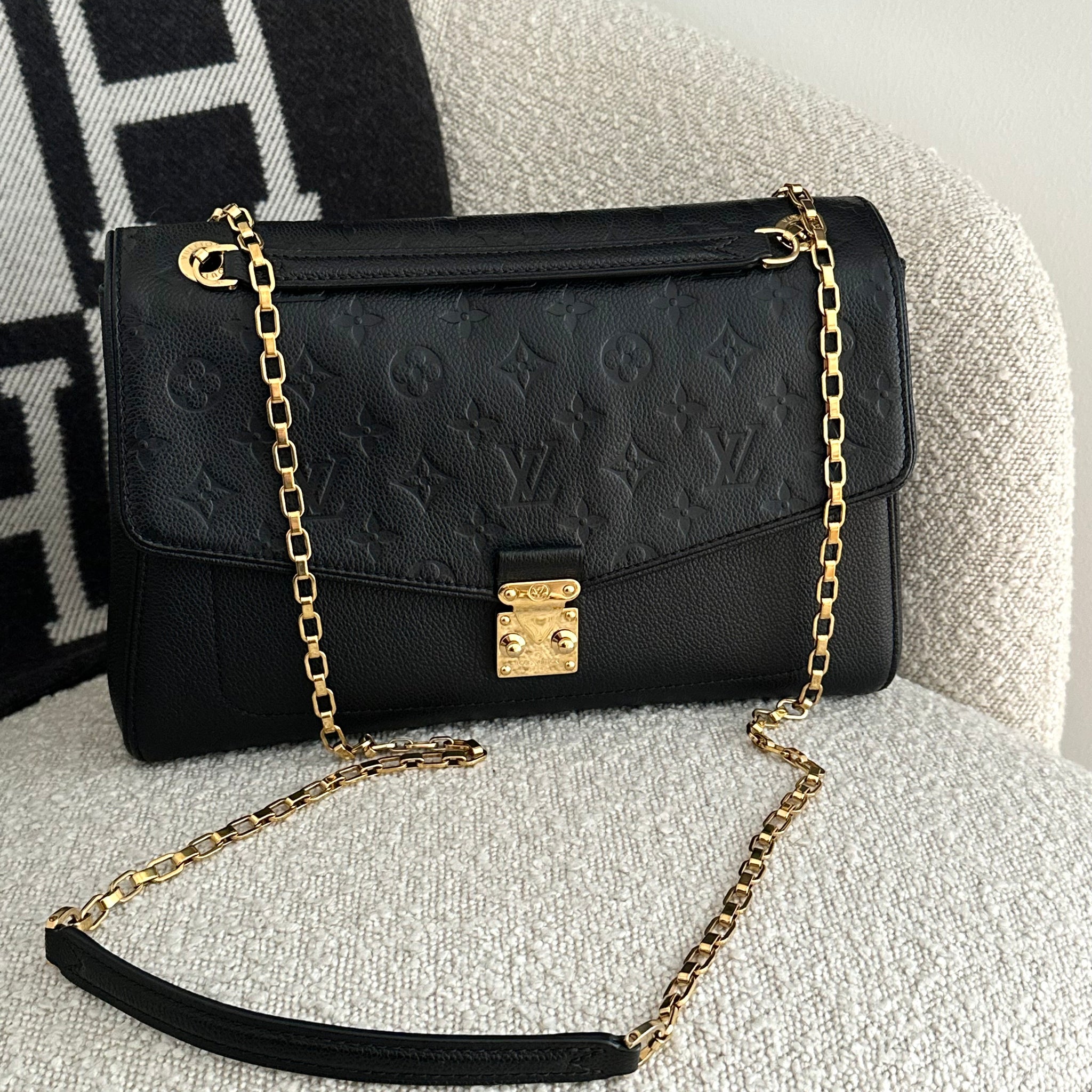 Louis Vuitton St Germain MM Black Empreinte Leather