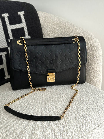 Louis Vuitton St Germain MM Black Empreinte Leather