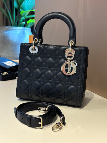 Lady Dior Medium Bag Black Carnage Lambskin GHW