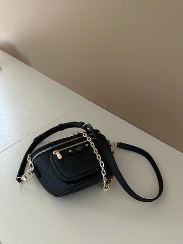 Louis Vuitton Mini Bumbag Monogram Black Empreinte Leather