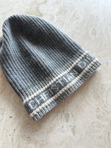 Dior D-White Beanie Grey and Ivory