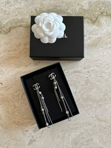 Chanel CC Chain Pearl Drop Boucles