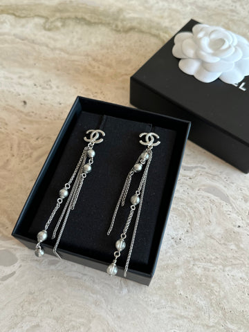 Chanel CC Chain Pearl Drop Boucles