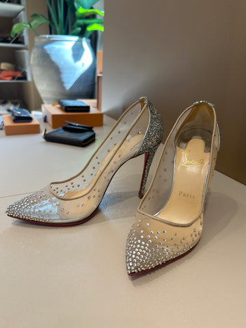 Christian Louboutin Crystal-Embellished Follies Strass Pumps 37,5