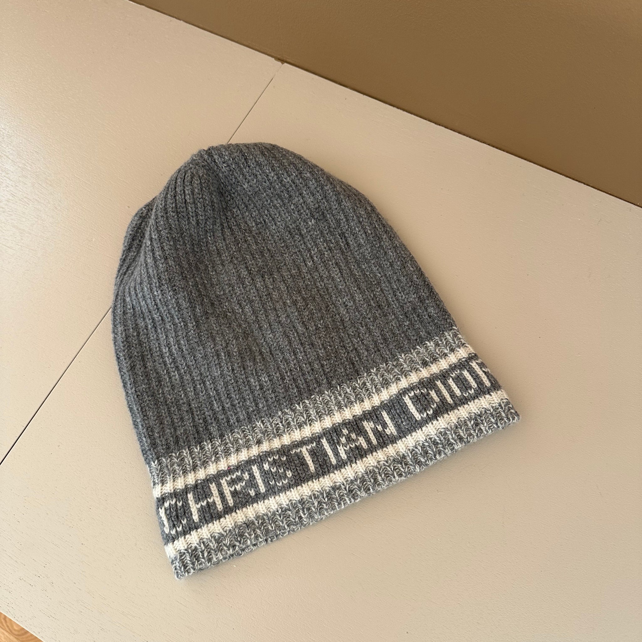 Dior D-White Beanie Grey and Ivory