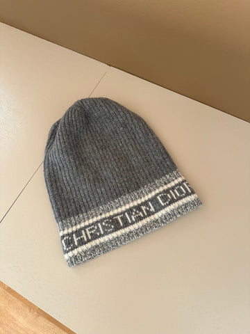 Dior D-White Beanie Grey and Ivory