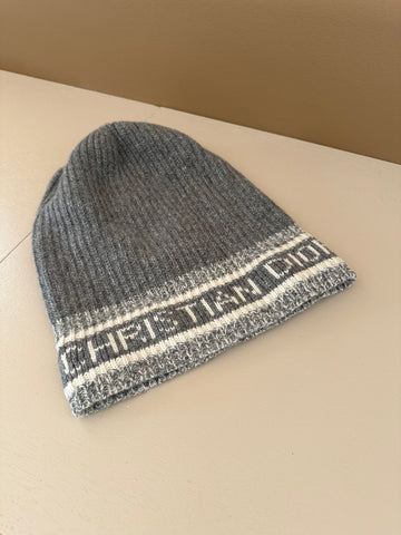 Dior D-White Beanie Grey and Ivory