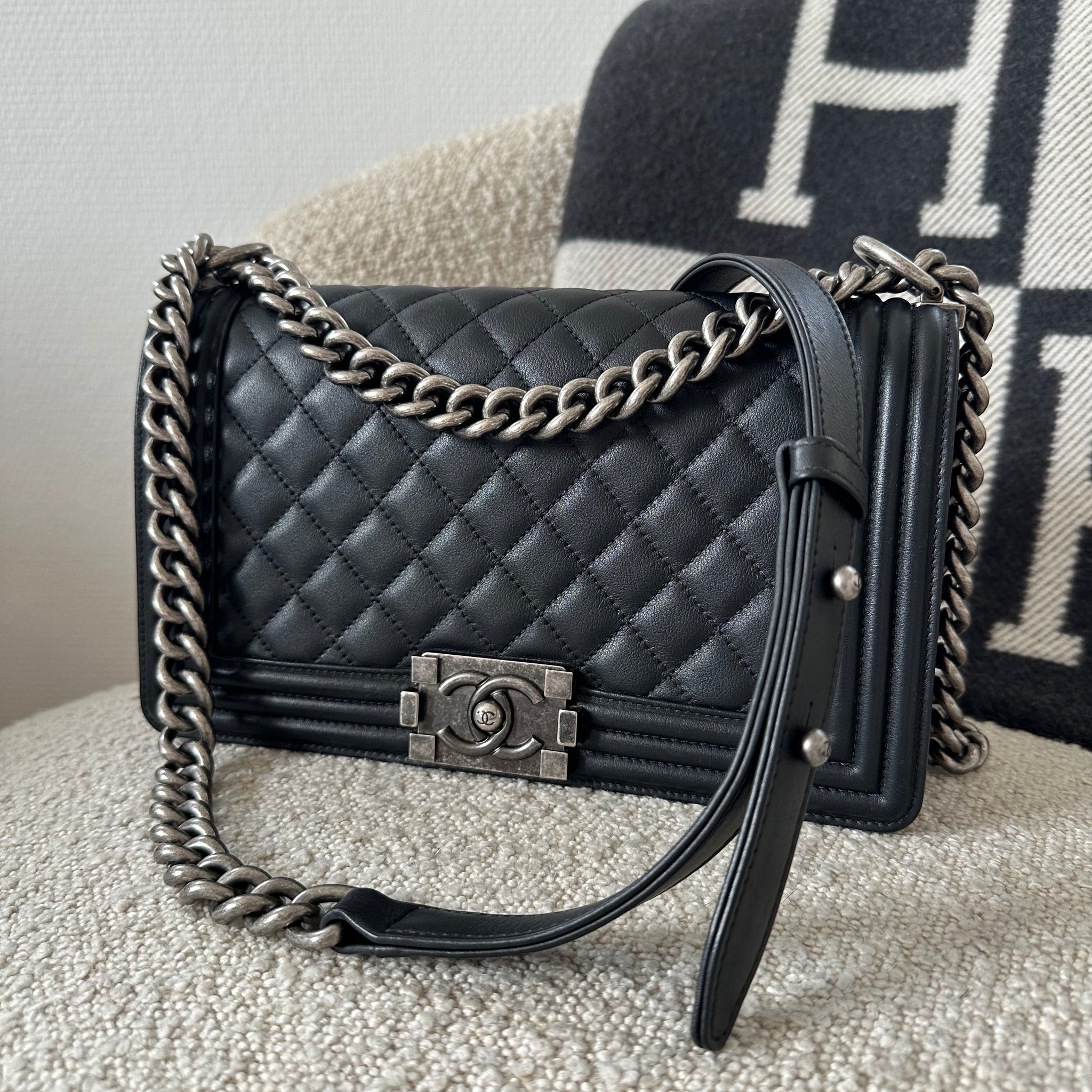 Chanel Boy Bag Black SHW