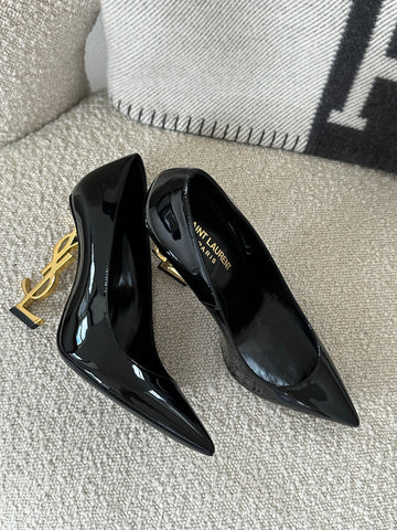 YSL Opyum Pumps Black Patent Leather 37