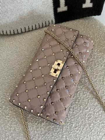 Valentino Garavani Nappa Rockstud Spike Crossbody Clutch Bag