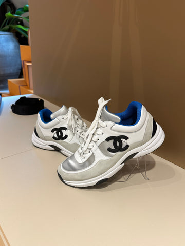 Chanel CC Trainers White/Blue 39