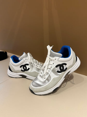 Chanel CC Trainers White/Blue 39